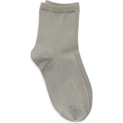 Nordstrom Everyday Low Flat Knit Crew Socks In Gray