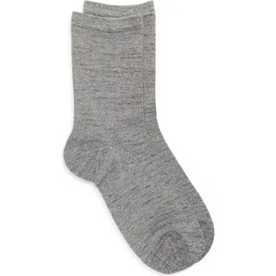 Nordstrom Everyday Metallic Crew Socks In Silver