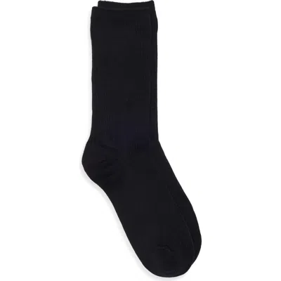 Nordstrom Everyday Rib Crew Socks In Black