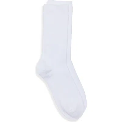 Nordstrom Everyday Rib Crew Socks In White