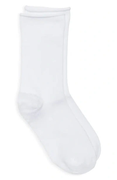 Nordstrom Everyday Rolltop Crew Socks In White