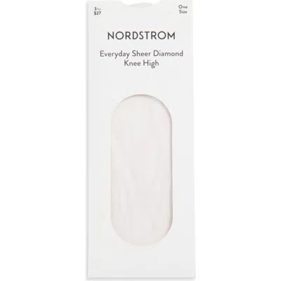 Nordstrom Everyday Sheer Diamond Knee High Socks In Neutral