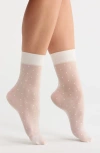 Nordstrom Everyday Sheer Dot Ankle Socks In White