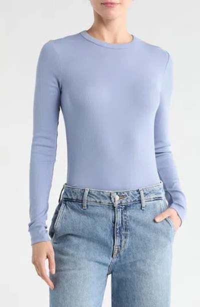 Nordstrom Everyday Stretch Pima Cotton Ribbed T-shirt In Blue