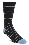 Nordstrom Everyday Stripe Cotton Blend Socks In Black