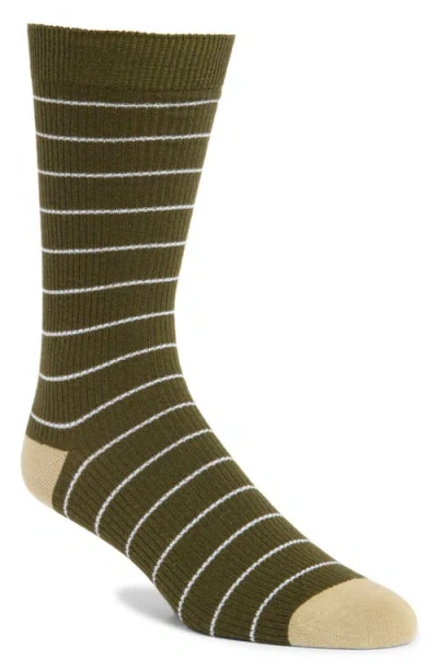 Nordstrom Everyday Stripe Cotton Blend Socks In Green