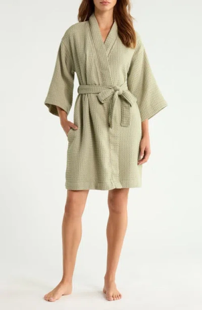 Nordstrom Everyday Waffle Robe In Green