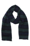 Nordstrom Exploded Plaid Merino Wool Scarf In Blue