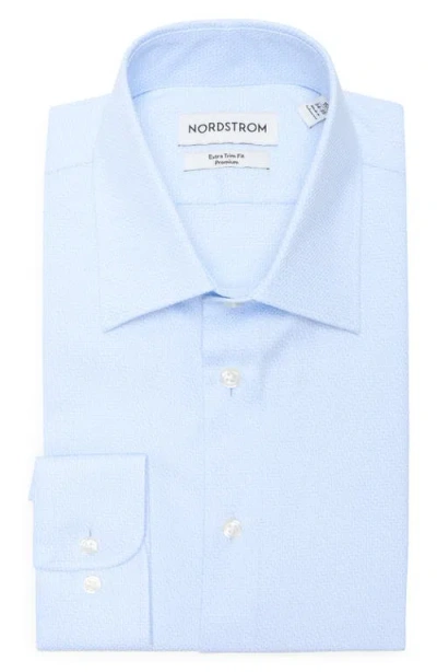 Nordstrom Extratrim Fit Light Blue Premium Cotton Dobby Dress Shirt