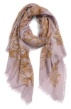 Nordstrom Eyelash Trim Print Cashmere & Silk Wrap In Multi