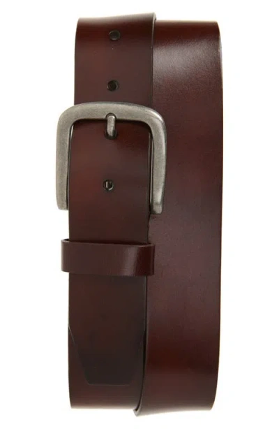 Nordstrom Ezra Rugged Leather Belt In Brown Chocolate