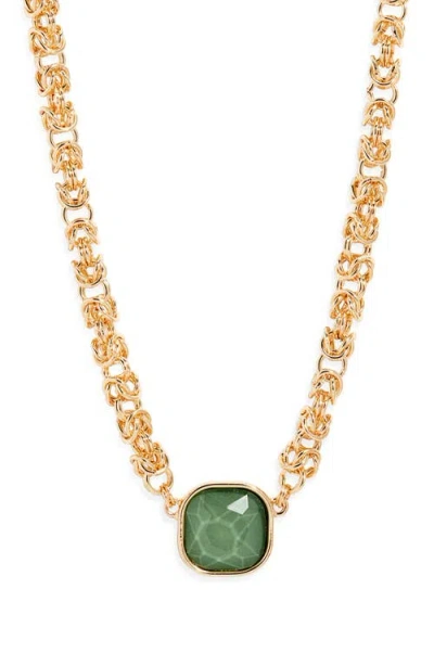 Nordstrom Faceted Stone Pendant Necklace In Gold