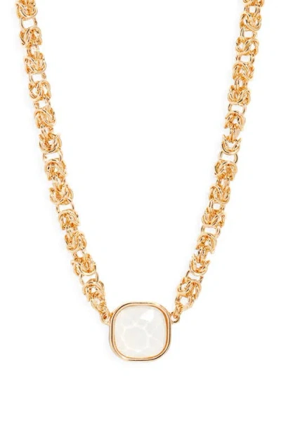 Nordstrom Faceted Stone Pendant Necklace In Gold