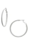 Nordstrom Faceted Tube Hoop Earrings In Silver