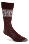 Nordstrom Fair Isle Wool Blend Socks In Burgundy