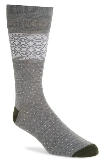 Nordstrom Fair Isle Wool Blend Socks In Gray
