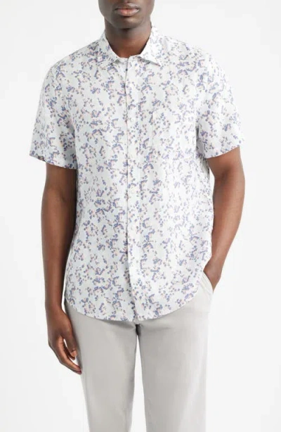 Nordstrom Fan Floral Print Short Sleeve Shirt In Multi