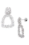 Nordstrom Fancy Cubic Zirconia Square Drop Earrings In Clear- Silver