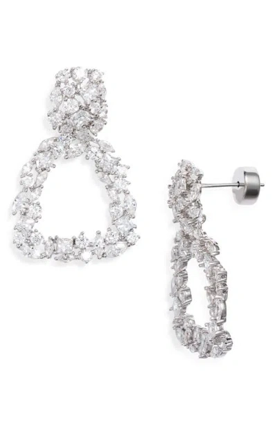 Nordstrom Fancy Cubic Zirconia Square Drop Earrings In Metallic