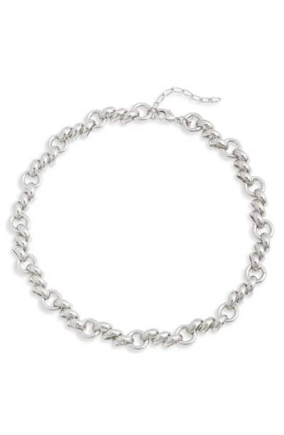 Nordstrom Fancy Staggered Chain Necklace In Rhodium