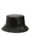 Nordstrom Faux Leather Bucket Hat In Black