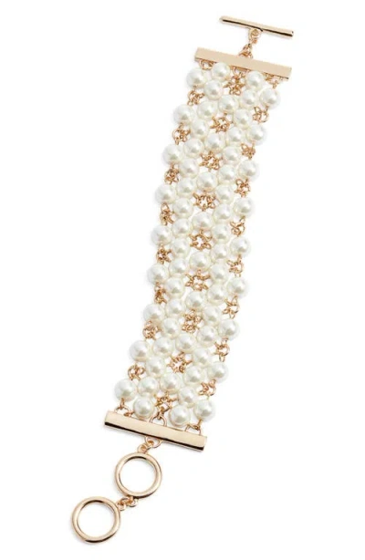 Nordstrom Faux Pearl Bracelet In Gold