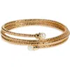 Nordstrom Faux Pearl Cap Coil Bracelet In Gold