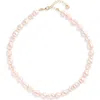 Nordstrom Faux Pearl Collar Necklace In Pink