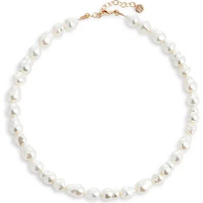 Nordstrom Faux Pearl Collar Necklace In White