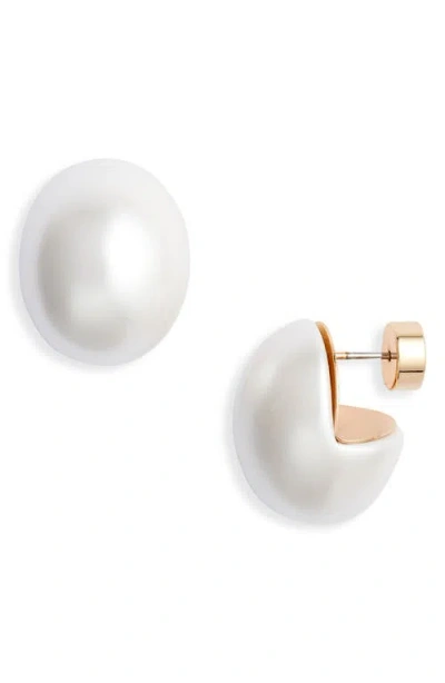 Nordstrom Faux Pearl Dome Stud Earrings In Gold