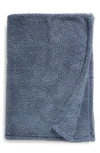 Nordstrom Rack Faux Shearling Throw Blanket In Blue Chip