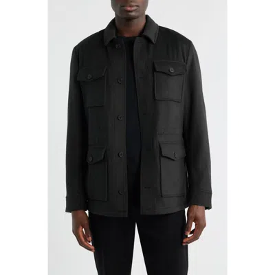 Nordstrom Felted Wool Blend Field Jacket In Green