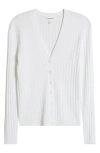 Nordstrom Fitted V-neck Rib Cardigan In White