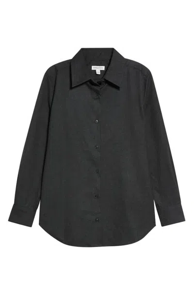 Nordstrom Flannel Button Up Shirt In Grey Charcoal Heather