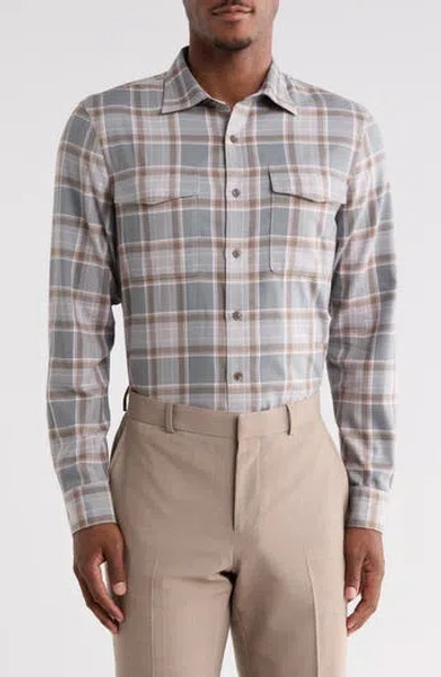 Nordstrom Flannel Shirt In Gray