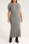 Nordstrom Flare Rib Sweater Dress In Gray