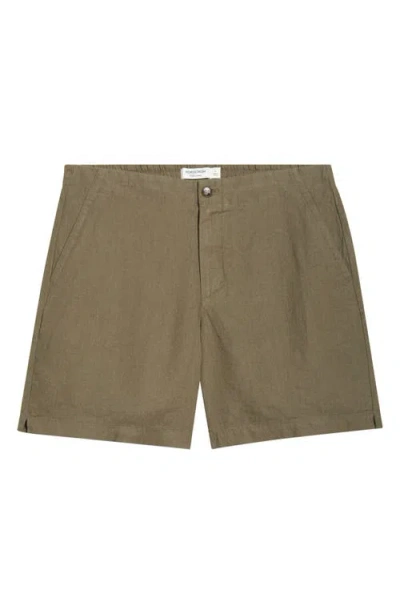 Nordstrom Flat Front Linen Chino Shorts In Green