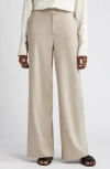 Nordstrom Flat Front Wide Leg Knit Pants In Tan Cobblestone