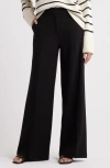 Nordstrom Flat Front Wide Leg Pants In Black
