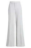 Nordstrom Flat Front Wide Leg Pants In Grey Light Heather