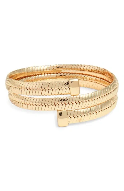Nordstrom Flat Snake Chain Wrap Bangle In Gold