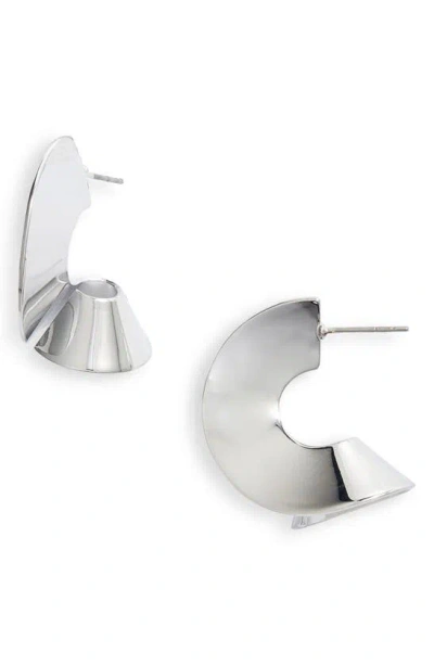 Nordstrom Flat Spiral Hoop Earrings In Rhodium