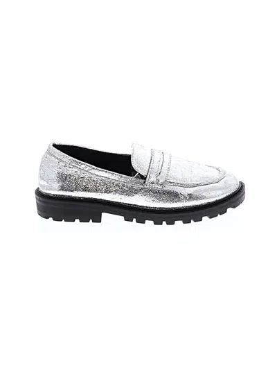 Pre-owned Nordstrom Kids' Flats In Silver