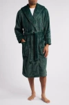 Nordstrom Fleece Hooded Robe In Green Gables