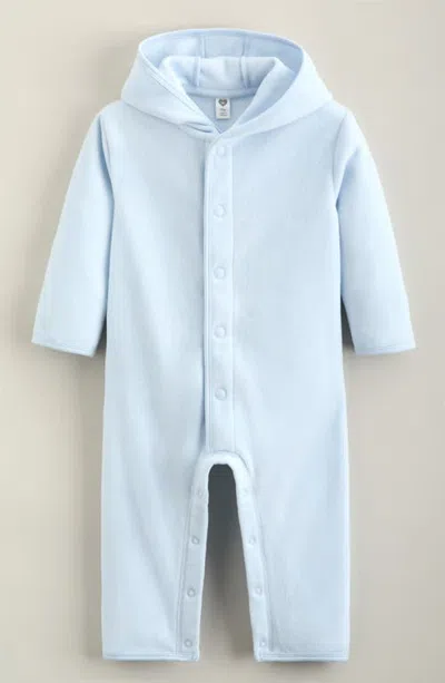 Nordstrom Babies'  Fleece Hooded Romper In Blue