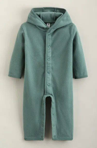 Nordstrom Babies'  Fleece Hooded Romper In Green