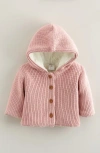 Nordstrom Fleece Lined Hooded Cardigan In Pink