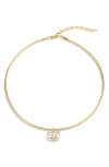 Nordstrom Floating Cubic Zirconia Pendant Necklace In Clear- Gold