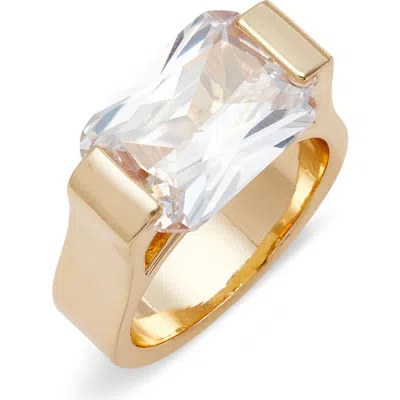 Nordstrom Floating Octagon Cubic Zirconia Ring In Clear- Gold