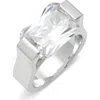 Nordstrom Floating Octagon Cubic Zirconia Ring In Clear- Silver